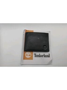 Timberland Black Tri-Fold Leather Wallet NEW W/TAGS Authentic
